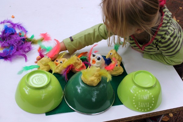 Five Little Duck nursery rhyme play dough sensory play