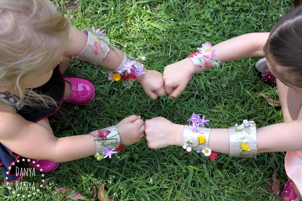 Make your own nature superhero cuffs!