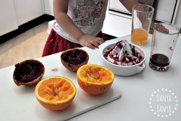 Comparing regular orange and blood orange juice