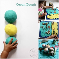 Ocean Dough for under the sea themed imaginative sensory play