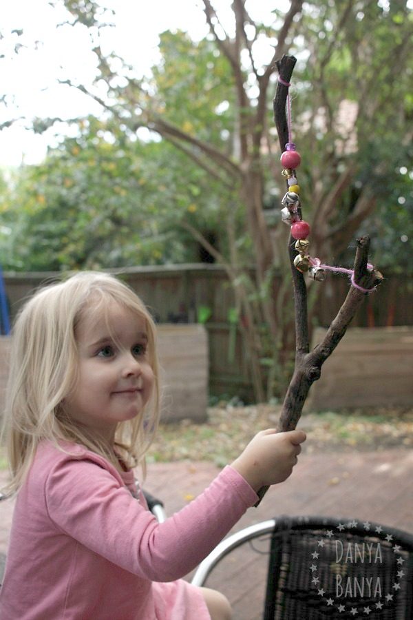 DIY Jingle Stick music craft for kids