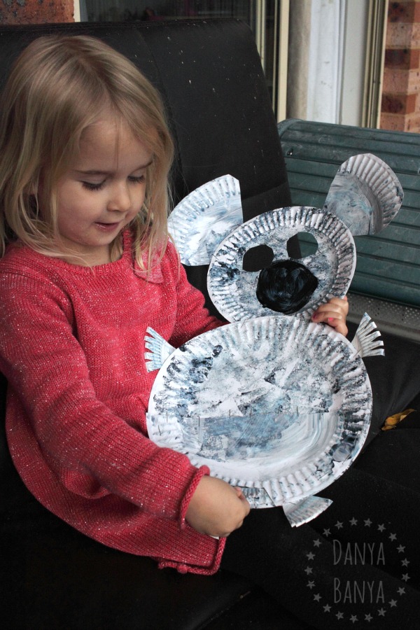 Paper plate koala craft with joey for kids