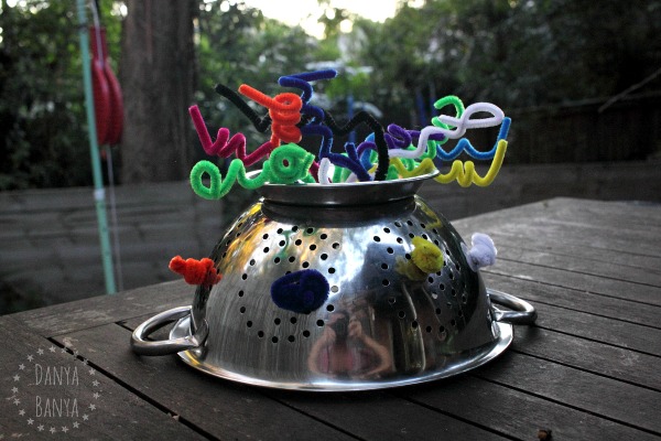 Robot hat made from pipe cleaners