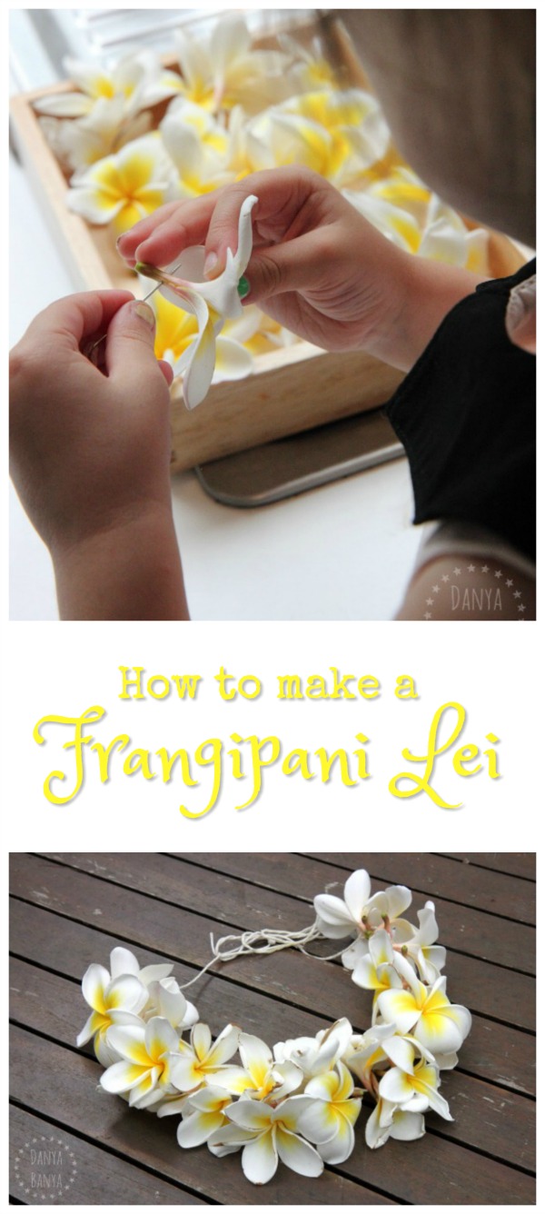 How to make a frangipani lei necklace - beautiful flower nature craft idea that even little kids can make!