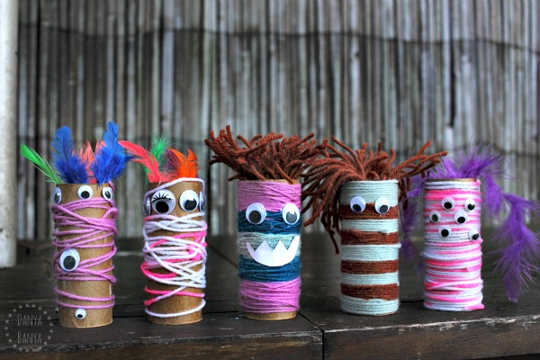 Yarn-wrapped monster craft