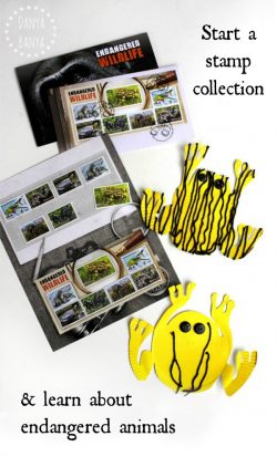 Start a stamp collection and learn about endangered animals including the Southern Corroboree frog