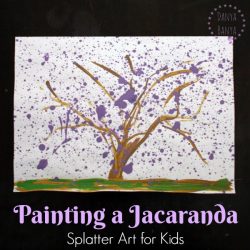 Painting a Jacaranda - splatter art for kids