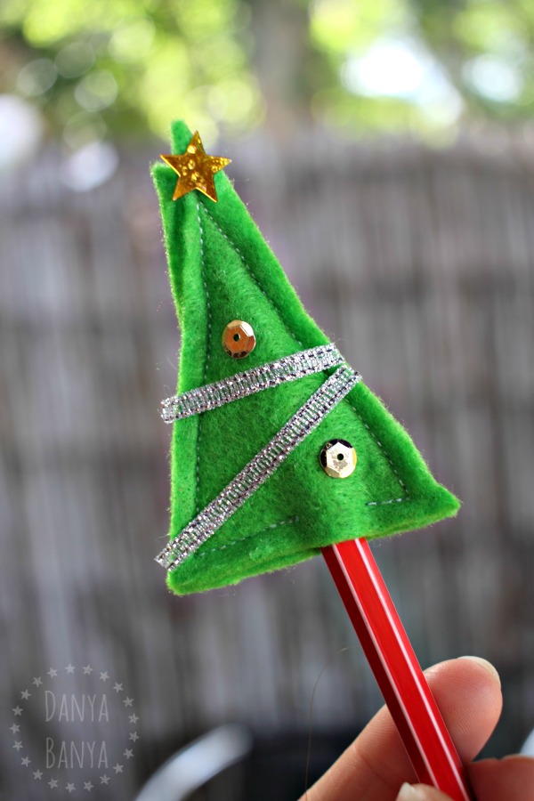 Christmas tree pencil topper gift