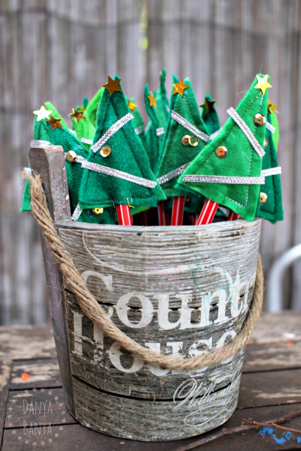 Christmas tree pencil topper gifts