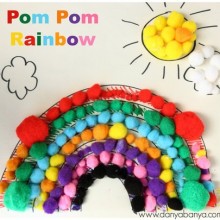 Pom Pom Rainbow for learning colours