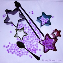 Water beads sensory play on the light table